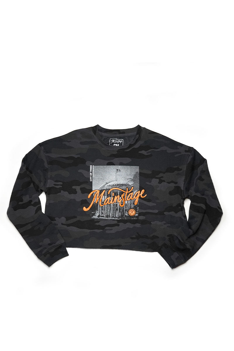 Camo Water Tower Crop Top Sweatshirt