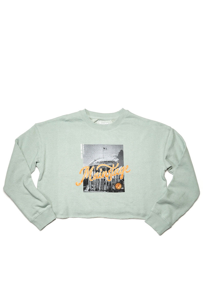 Sage Water Tower Crop Top Sweatshirt