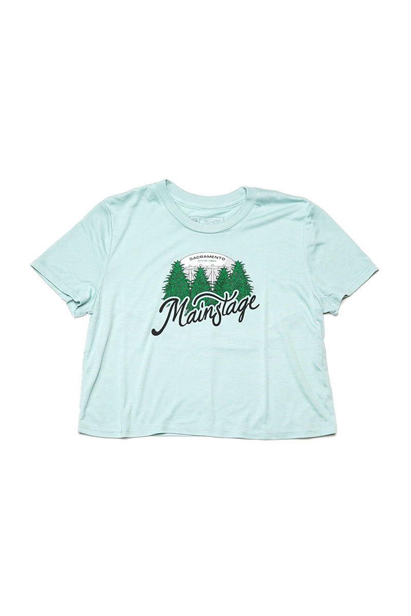 Dusty Blue Water Tower Crop Top