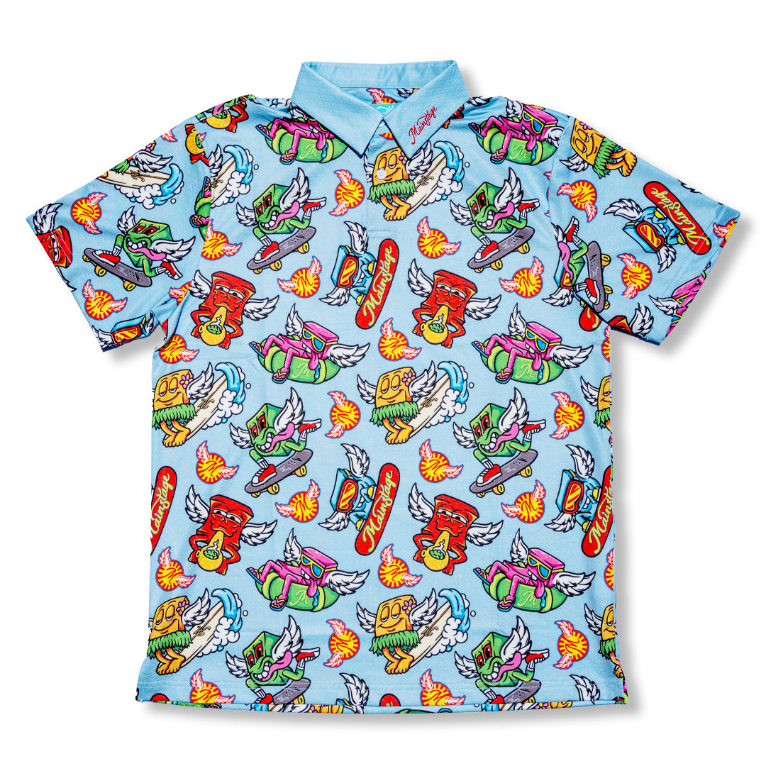 Mainstage Munchies - Golf Shirt (Light Blue)